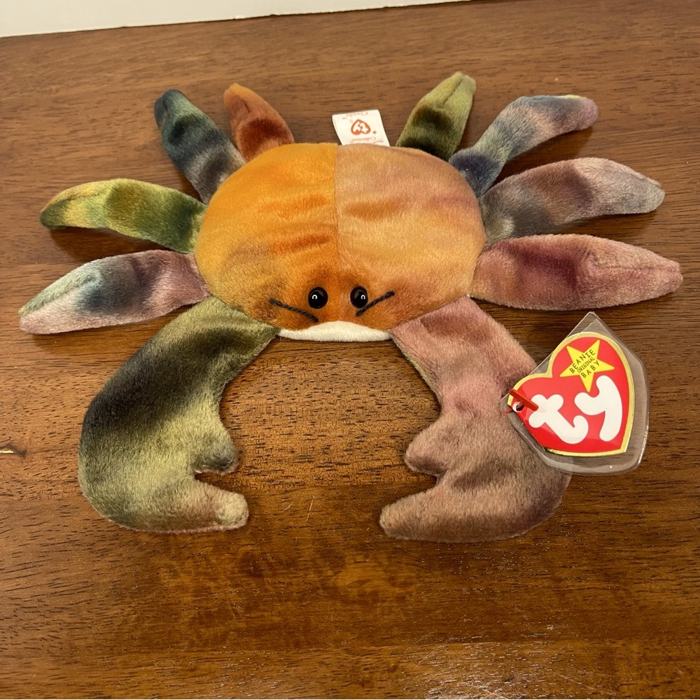 Ty Beanie Babies Claude the Crab w/Errors Original Retired. Rare Find 1996